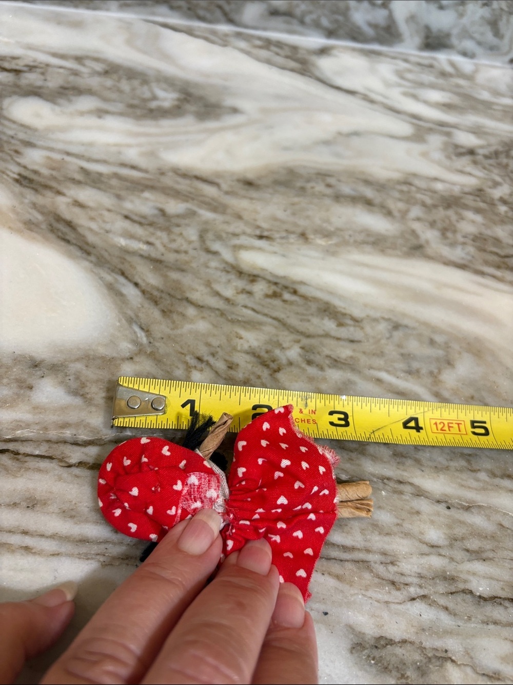 Mini Doll with Red Heart Dress & Yarn Hair - Picture 4 of 5